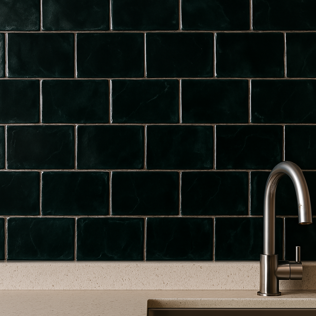 Kitchen Backsplash Bold Dark tiles