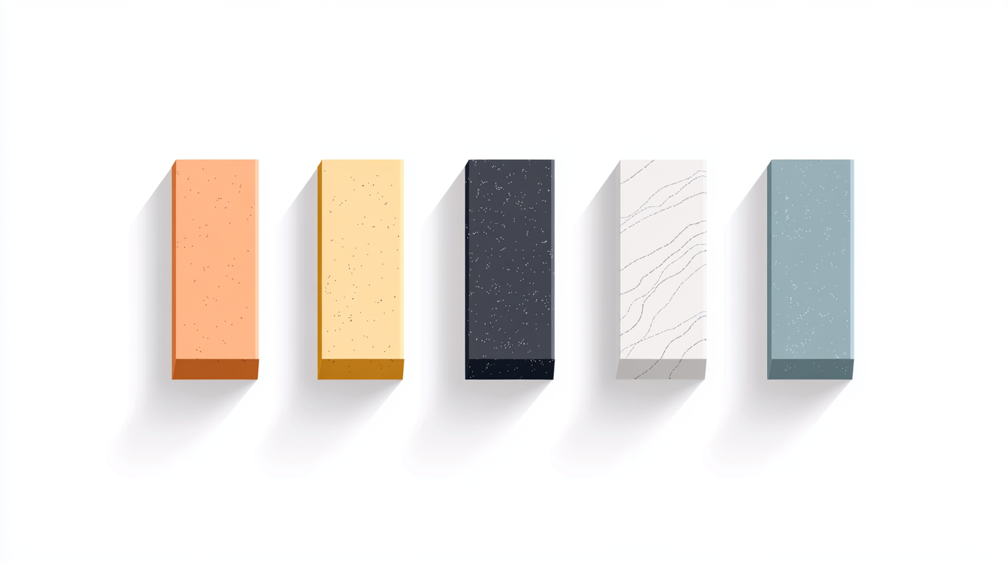 Minimalist countertop comparison infographic with colored bars